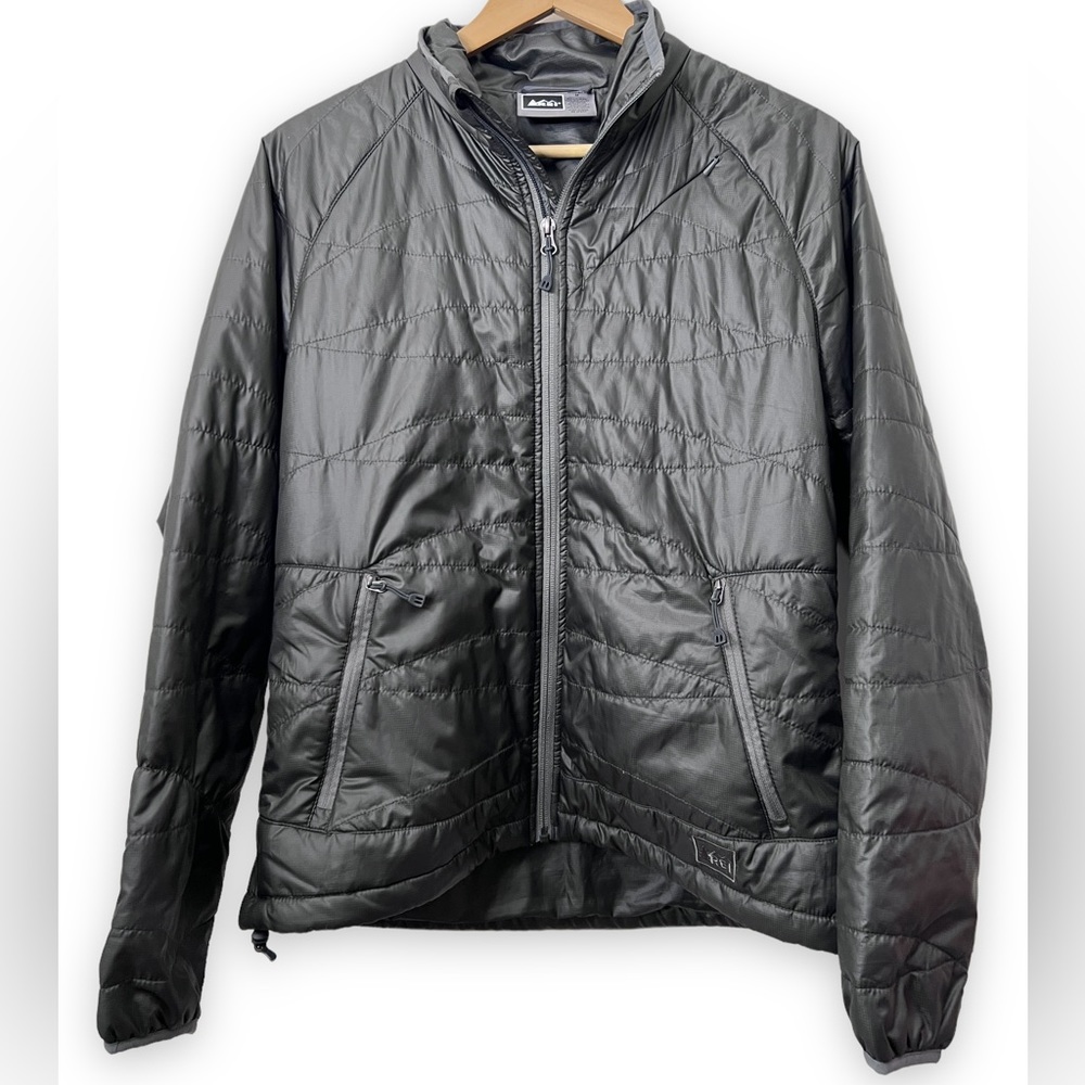 REI Primaloft Pertex Quantum Light Weight Jacket Womens M Dark Grey Black